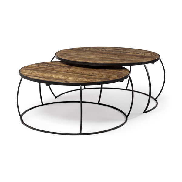 Clapp I Brown Wood Top Nesting Coffee Table, Set of Two, image 1