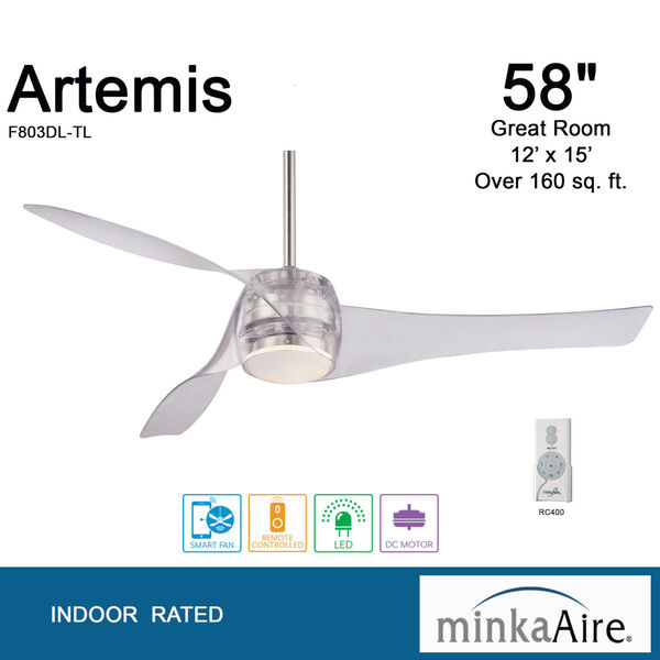 Artemis Translucent 58-Inch LED Smart Ceiling Fan, image 5