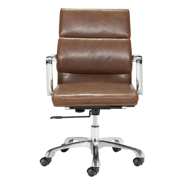 Ithaca Vintage Brown and Silver Office Chair, image 4