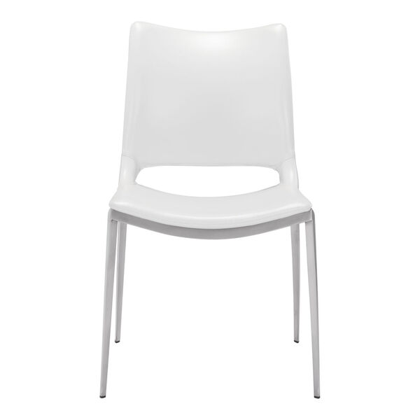 Ace White and Silver Dining Chair, Set of Two, image 4