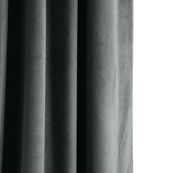 Natural Grey Blackout Velvet Pole Pocket Single Panel Curtain 50 x 84, image 14