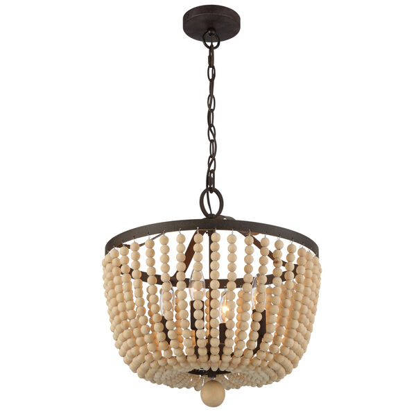 Rylee Forged Bronze Four-Light Chandelier Convertible to Semi-Flush Mount, image 2