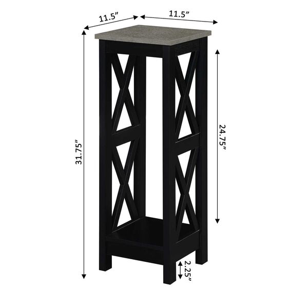 Oxford Cement and Black 32-Inch Plant Stand, image 3