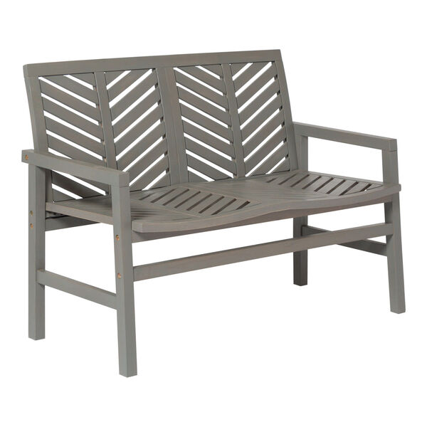 Gray Wash 25-Inch Outdoor Chevron Love Seat, image 4