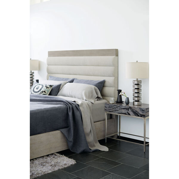 Linea Gray Upholstered Channel Queen Bed, image 4