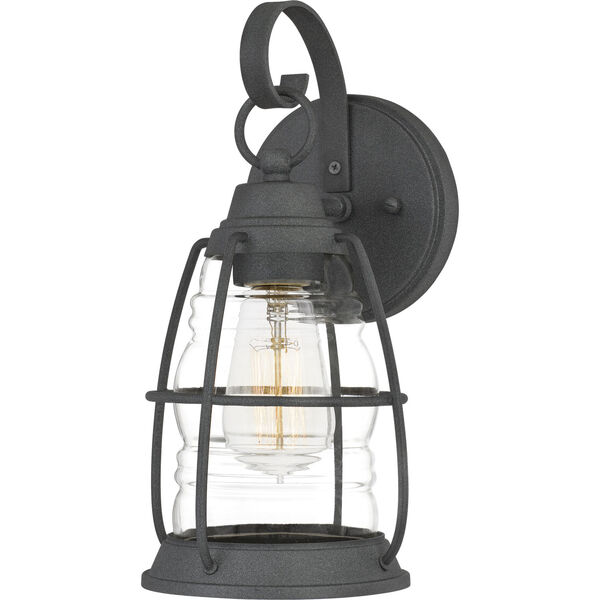 Admiral Mottled Black 12-Inch One-Light Outdoor Lantern with Clear Glass, image 1
