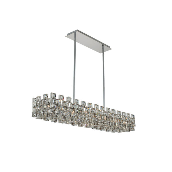 Piazze Polished Chrome Eight-Light Island Chandelier with Firenze Crystal, image 1