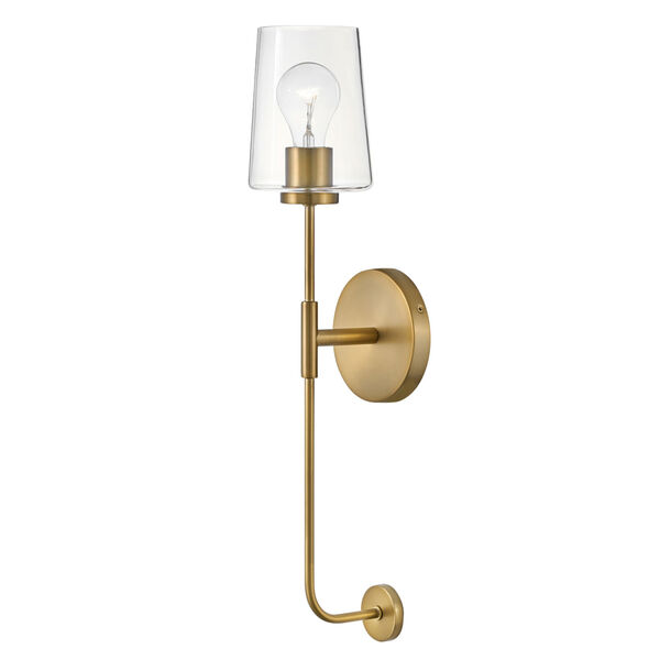 Kline Lacquered Brass One-Light Wall Sconce, image 1