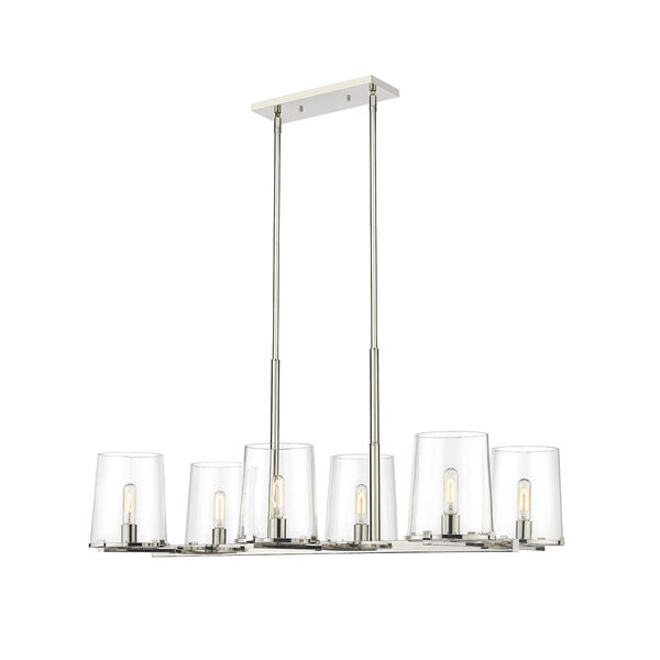 Callista Polished Nickel Six-Light Chandelier with Clear Glass Shade, image 5