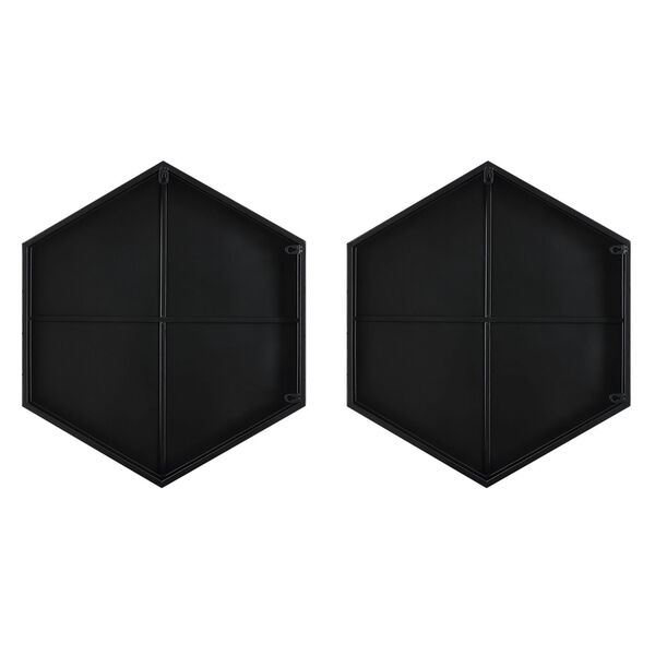 Amaya Soft Matte Black Octagonal Wall Mirror, Set of 2, image 3