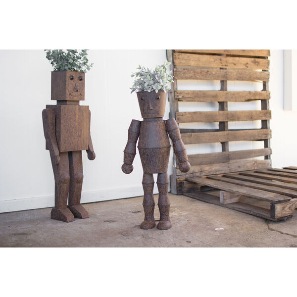 Metal Robot Planters, Set of Two, image 1
