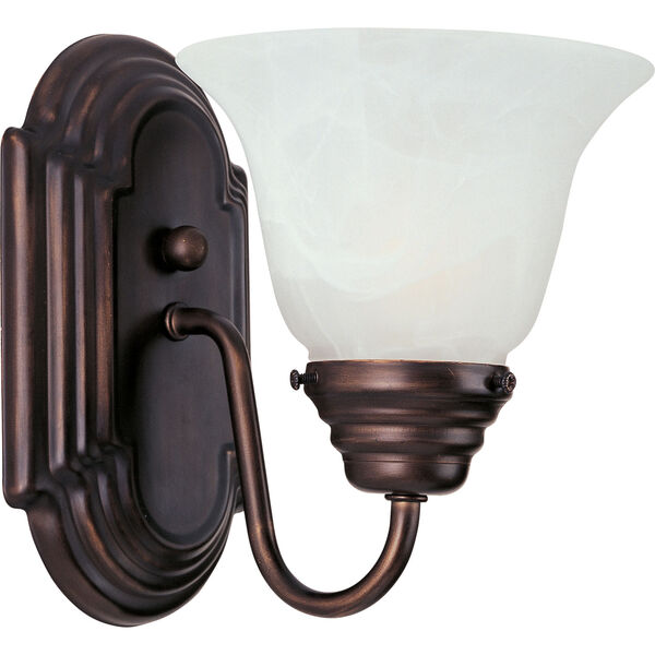 Essentials - 801x Oil Rubbed Bronze One-Light Bath Fixture with Marble Glass, image 1