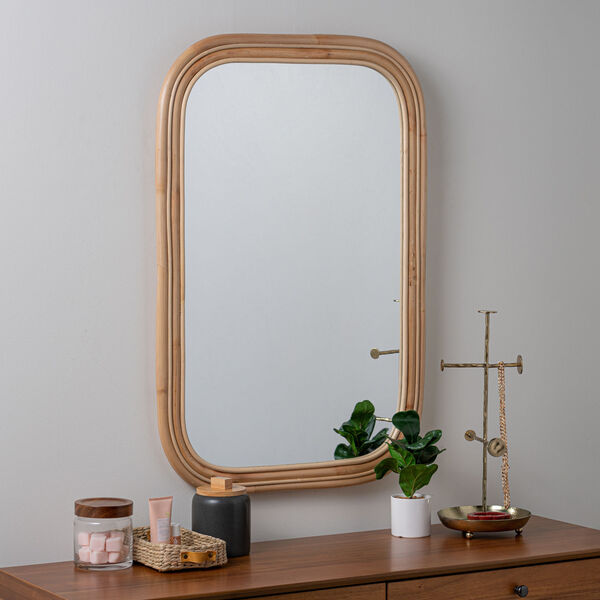 Zabel Natural Bamboo 36-Inch x 24-Inch Wall Mirror, image 1