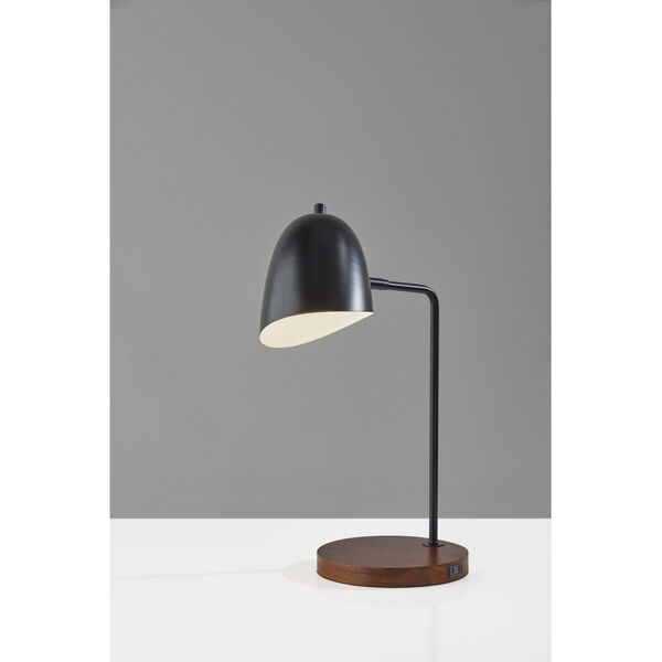 Jude Black and Walnut One-Light Desk Lamp, image 5