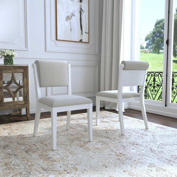 Clarion Sea White Wood and Upholstered Dining Chairs, Set of Two, image 5