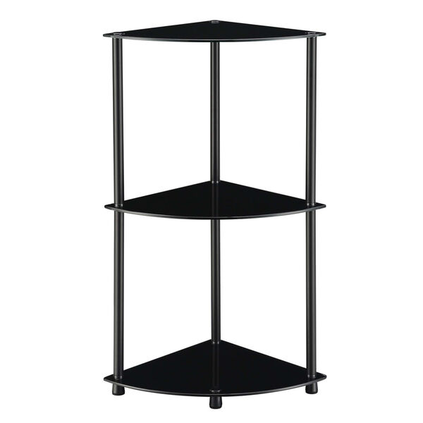 Designs2Go Classic Black Three-Tier Corner Shelf, image 1