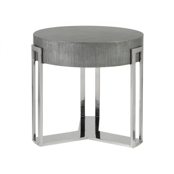 Signature Designs Gray and Silver Iridium Round End Table, image 2