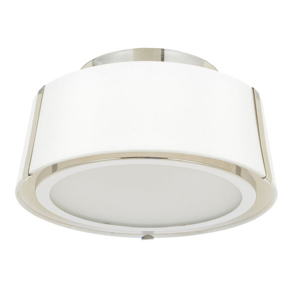 Fulton Polished Nickel Two-Light Flush Mount with Silk Shade, image 2
