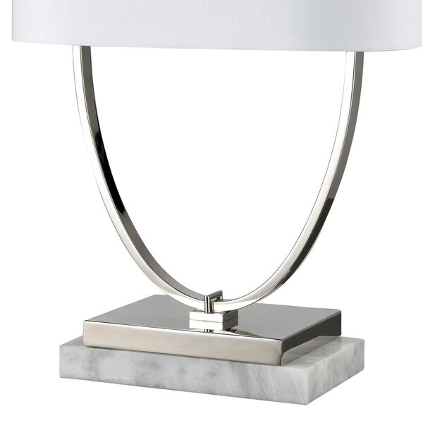 Gosforth Polished Nickel and White One-Light Table Lamp, image 5