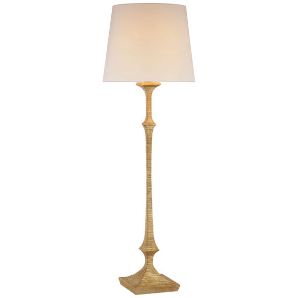 Briar Large Floor Lamp in Gilded Iron with Linen Shade by Chapman  and  Myers, image 1
