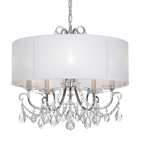 Othello Polished Chrome Five Light Chandelier with Clear Spectra Crystal, image 1