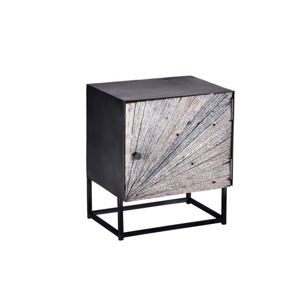 Layover Black and Gray Nightstand with One Cabinet, image 1