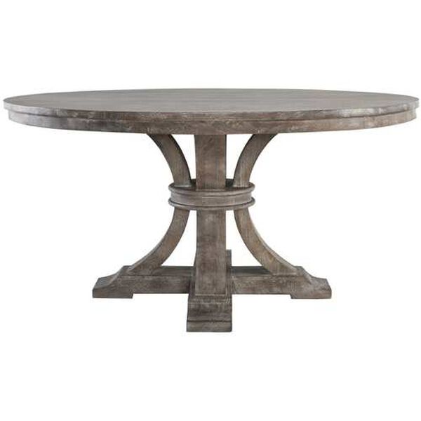 Amara Brown and Gray Round Pedestal Dining Table, image 3