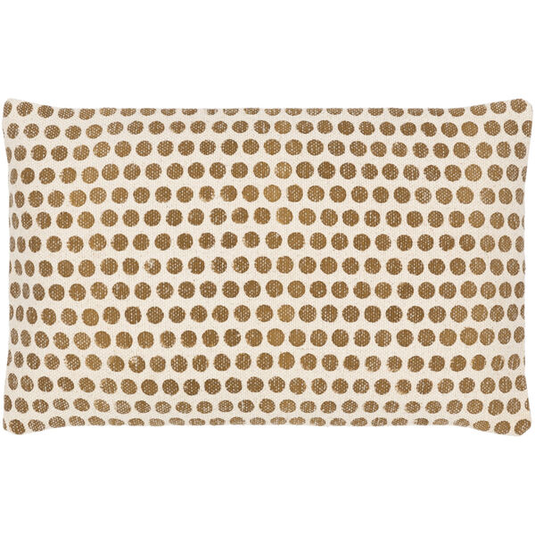 Janya Beige and Camel 14-Inch Pillow, image 1