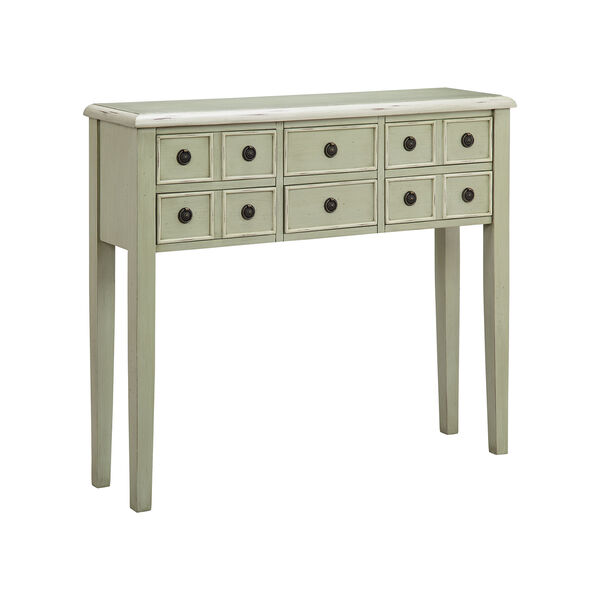 Chesapeake Hand-Painted Gray and Antique Brass Console Table, image 1