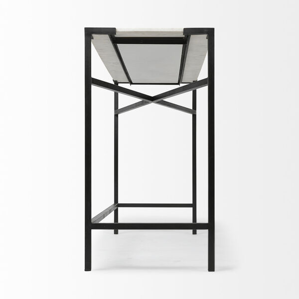 Lucas White and Black Marble Top Console Table, image 6