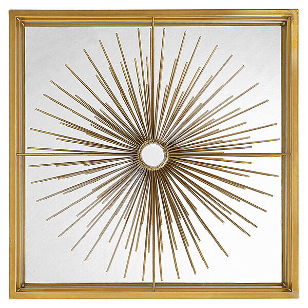 Starlight Brushed Brass Mirrored Wall Decor, image 2