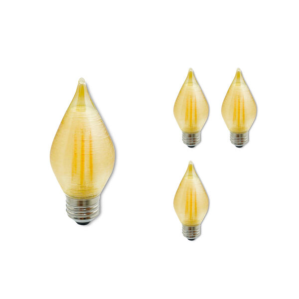 Pack of 4 Amber Glass C15 LED Candelabra E26 Dimmable 4W 2100K Spunlite Filament Light Bulb, image 2