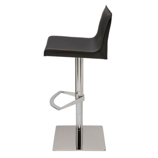 Colter Matte Black and Silver Adjustable Stool, image 3