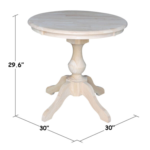 Unfinished 30-Inch Curved Pedestal Dining Table, image 3