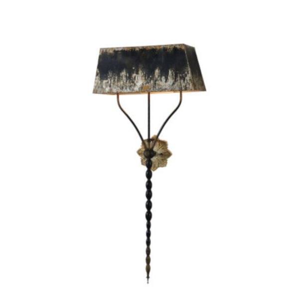 Hana Antique Black and Silver Three-Light Wall Sconce, image 1