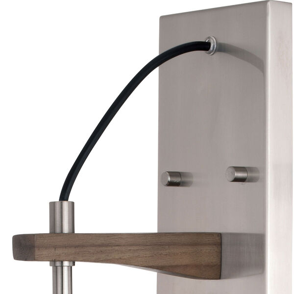Avondale Satin Nickel and Dark Sycamore One-Light Wall Sconce, image 5