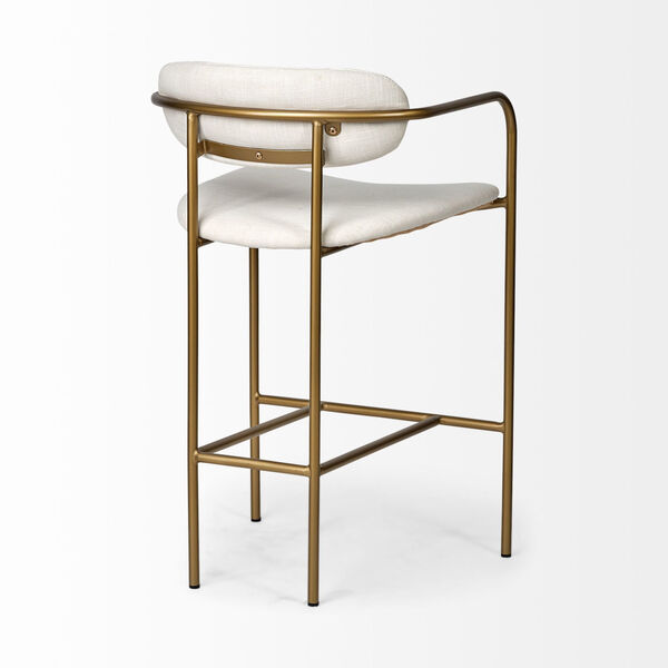 Parker Gold and Cream Upholstered Seat Counter Height Stool, image 5