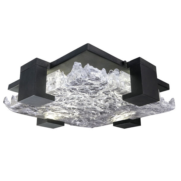 Terra Black Four-Light Square LED Flush Mount with Clear Glass, image 1