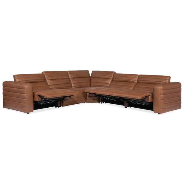Chatelain Natural Five-Piece Power Headrest Sectional with Two-Power Recliners, image 3