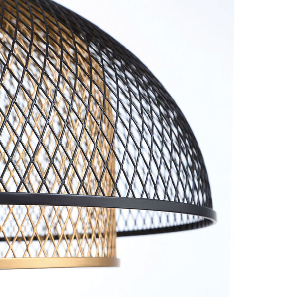 Kenmore Black and Gold One-Light LED Pendant, image 3