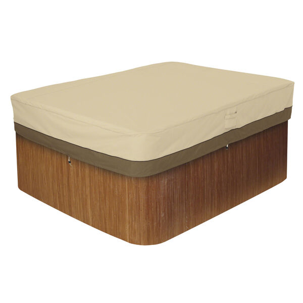 Ash Beige and Brown 94-Inch Rectangular Hot Tub Cover, image 1