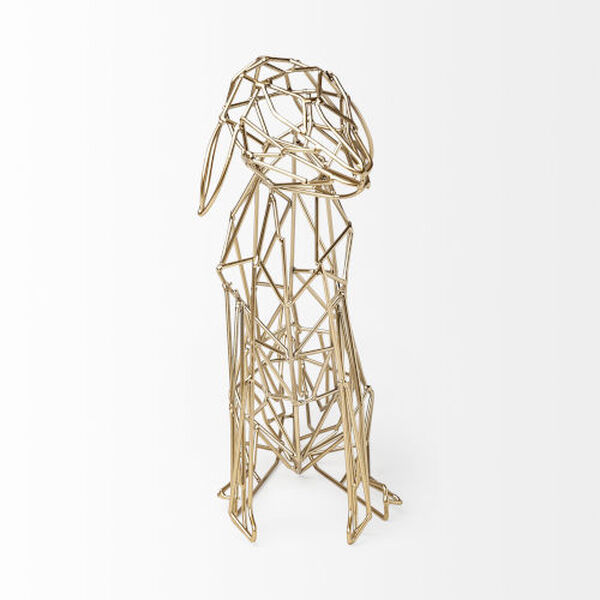 Frankie I Gold Wire Framed Dog Shaped Figurine, image 2