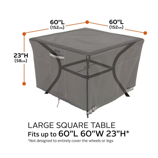 Maple Dark Taupe Square Patio Table Cover, image 4