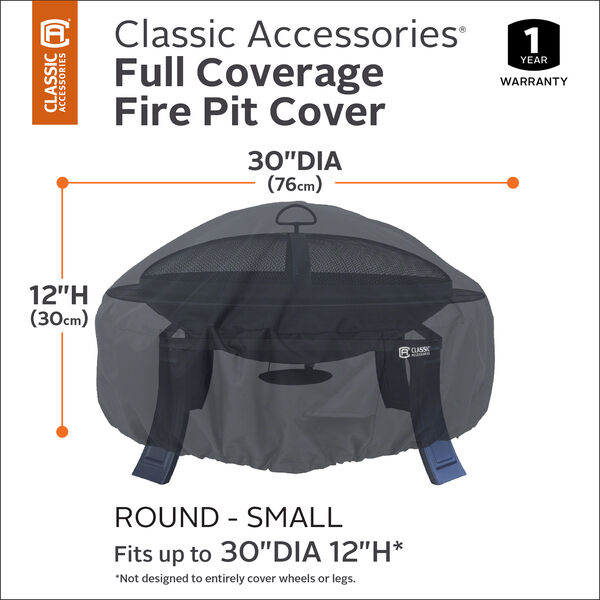 Poplar Black Small Full Coverage Round Fire Pit Cover, image 3