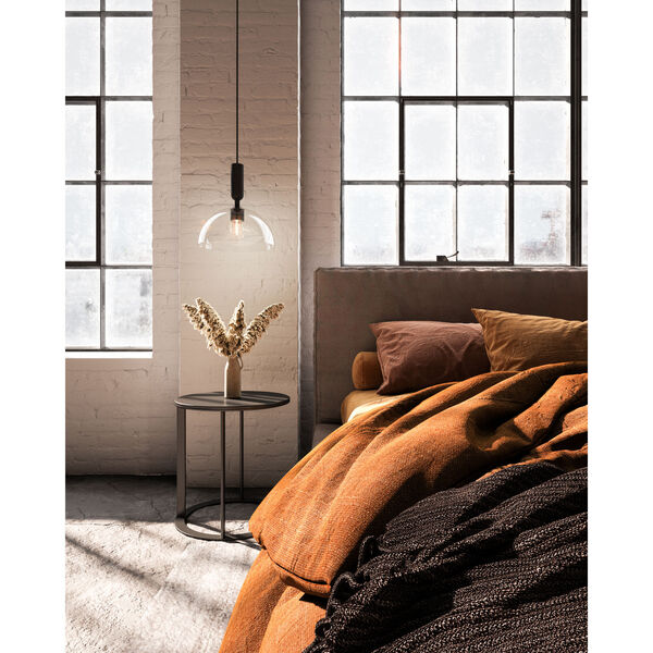 Jude Matte Black One-Light Pendant with Clear Glass, image 2