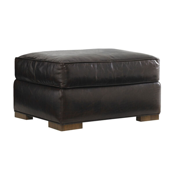 Tower Place Brown Edgemere Leather Ottoman, image 1