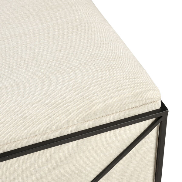Axel Beige and Off White Ottoman, image 4