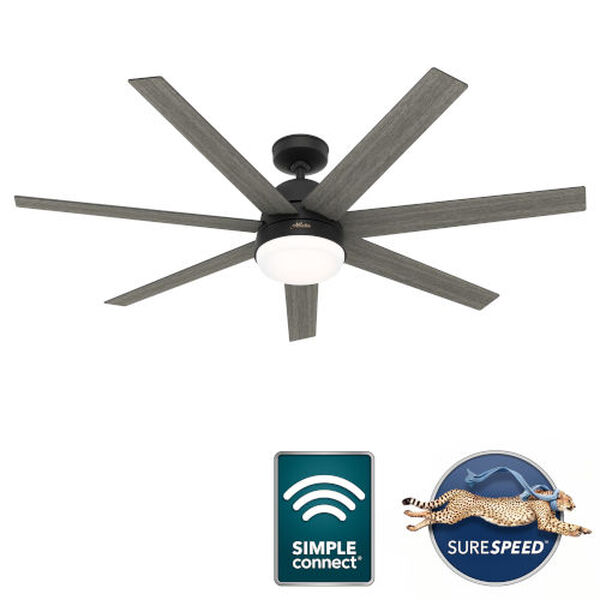 Phenomenon Matte Black 60-Inch Ceiling Fan with LED Light Kit and Wall Control, image 3