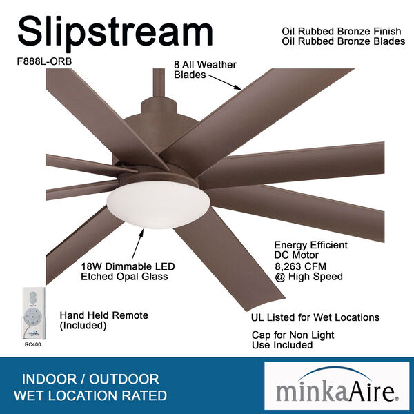 Slipstream Oil Rubbed Bronze 65-Inch Ceiling Fan, image 7