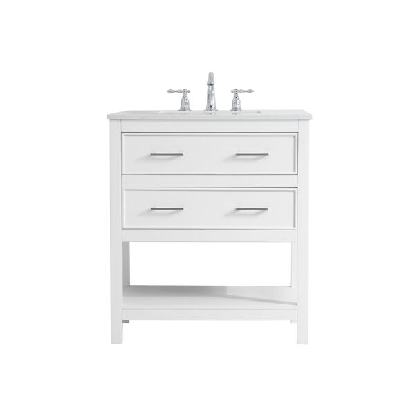 Sinclaire White 30-Inch Vanity Sink Set, image 1